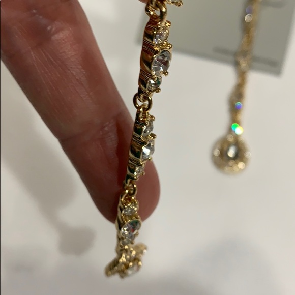 Gemma Layne Long Drop Rhinestone 925 Post Earrings - Picture 3 of 6